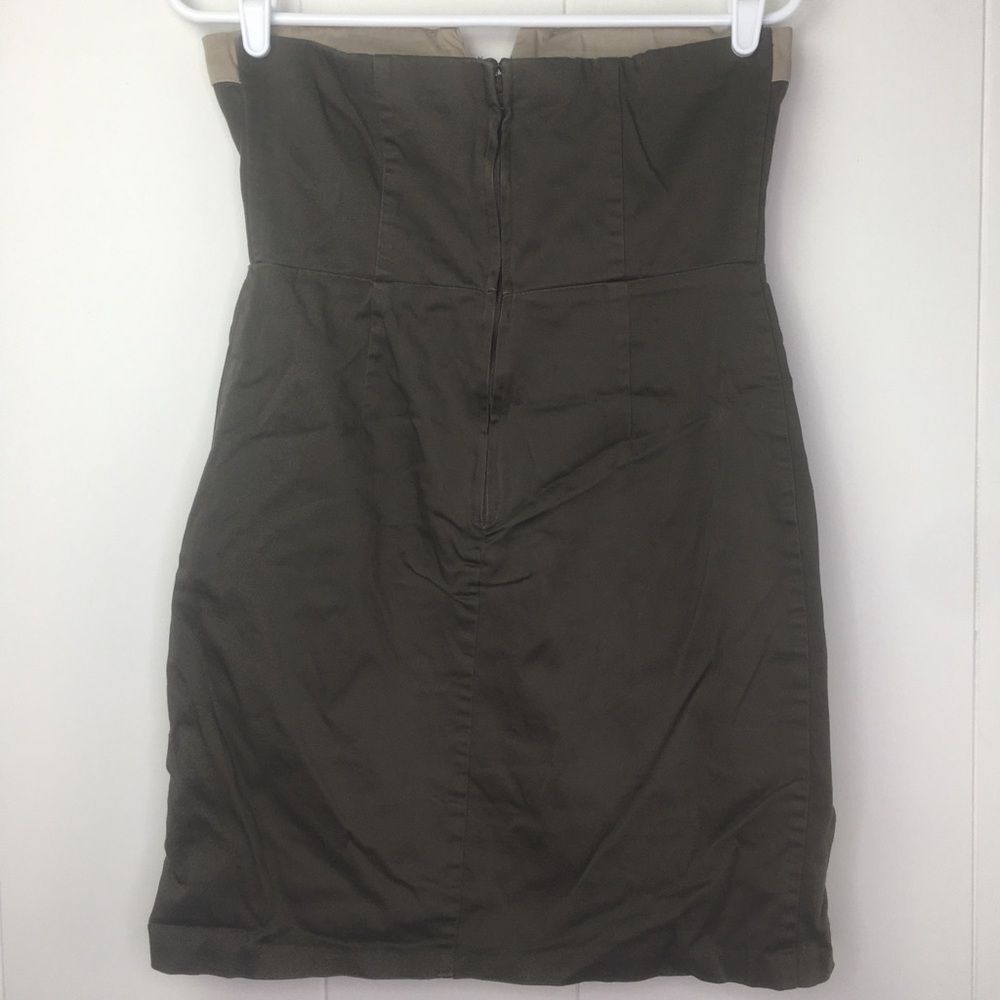 7 Military Brass Button Bustier Bodycon Dress - Picture 4 of 6